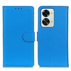 OnePlus Nord 2T 5G Fodral Litchi Läder Blå