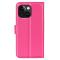 iPhone 15 Plus Fodral Litchi Textur Rosa