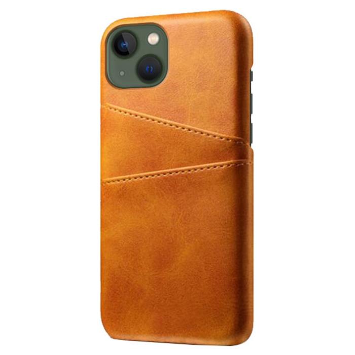 Bild 2, iPhone 15 Plus Skal Läder Med 2 Kortfack Orange