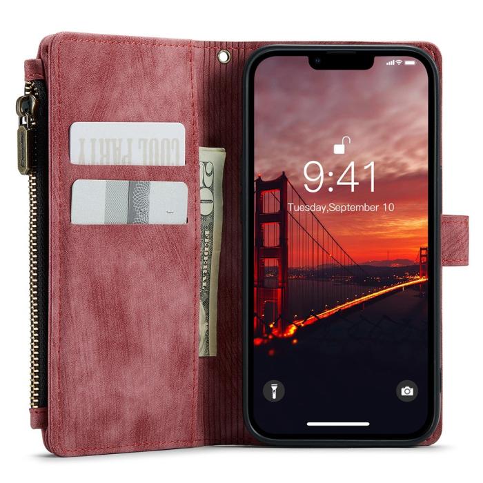 Bild 3, CASEME iPhone 15 Plus Multifunktionellt Fodral Röd