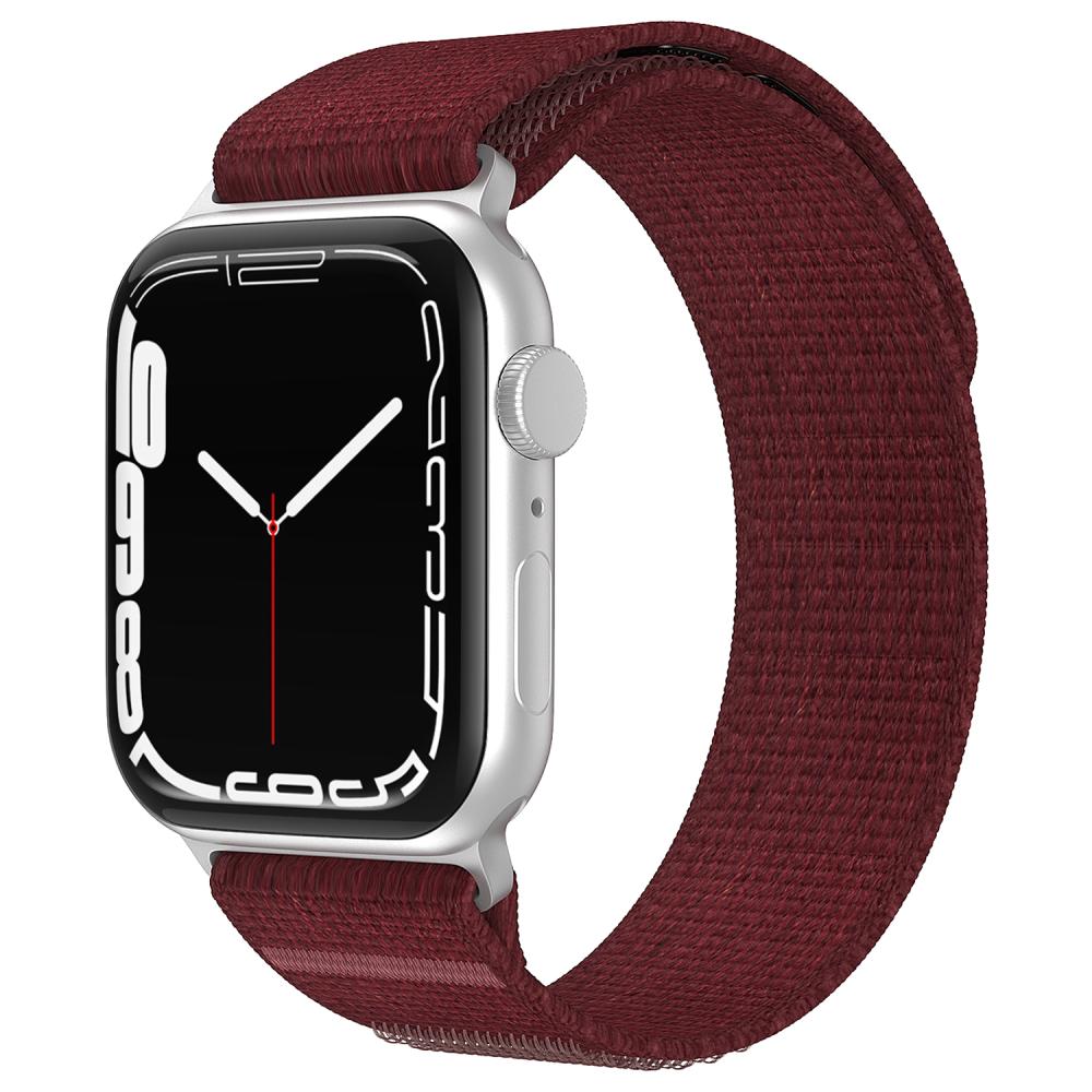 Apple Watch 42/44/45/49 mm Armband Nylon Trail Loop Vinröd