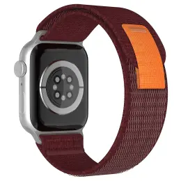 Apple Watch 42/44/45/49 mm Armband Nylon Trail Loop Vinröd