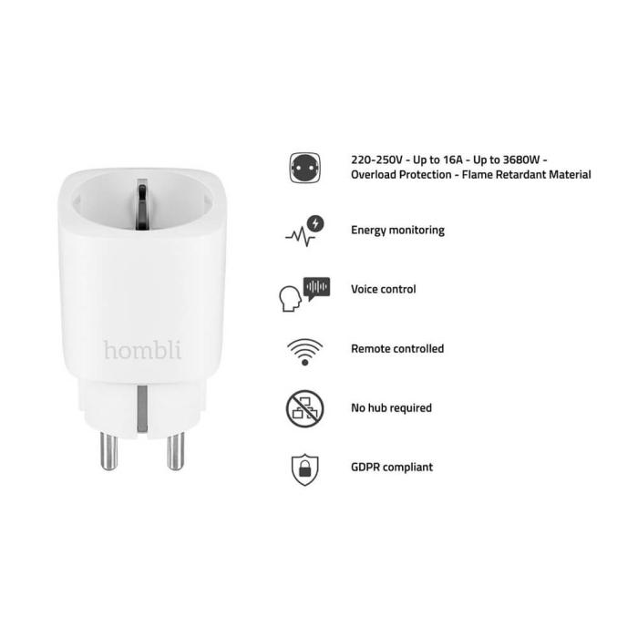 Bild 4, Hombli 3-PACK EU Smart Plug Promo Pack Vit