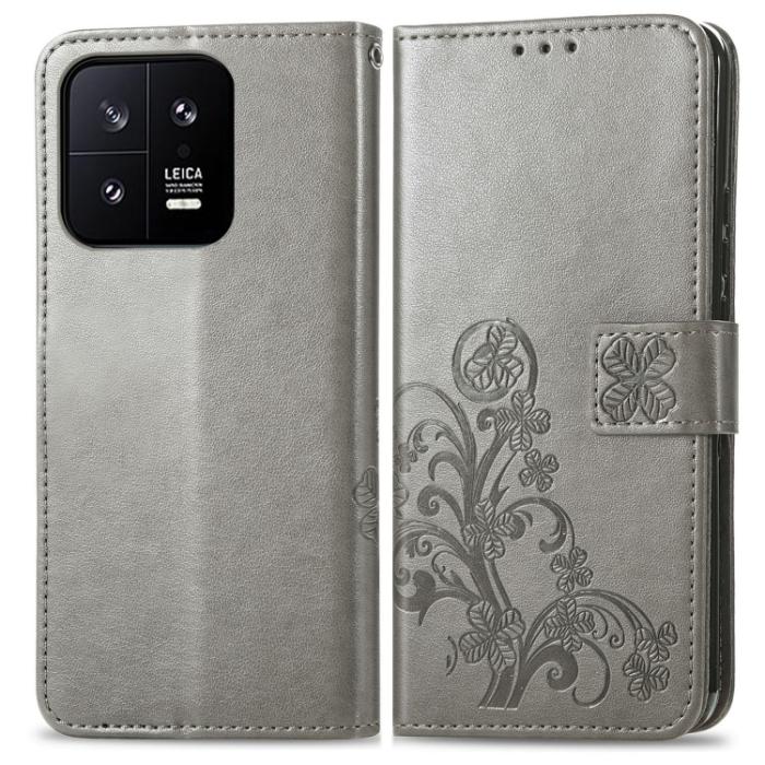 Bild 2, Xiaomi 13 5G Fodral Med Blommigt Tryck Grå