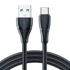 Joyroom 1.2m 3A USB-C Nylon Laddningskabel Svart