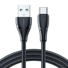Joyroom 3m 3A USB-C Nylon Laddningskabel Svart