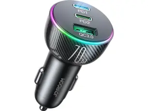 Joyroom 70W Billaddare USB-A / 2x USB-C PD Svart