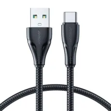 Joyroom 25 cm 2.4A USB-C Nylon Laddningskabel Svart
