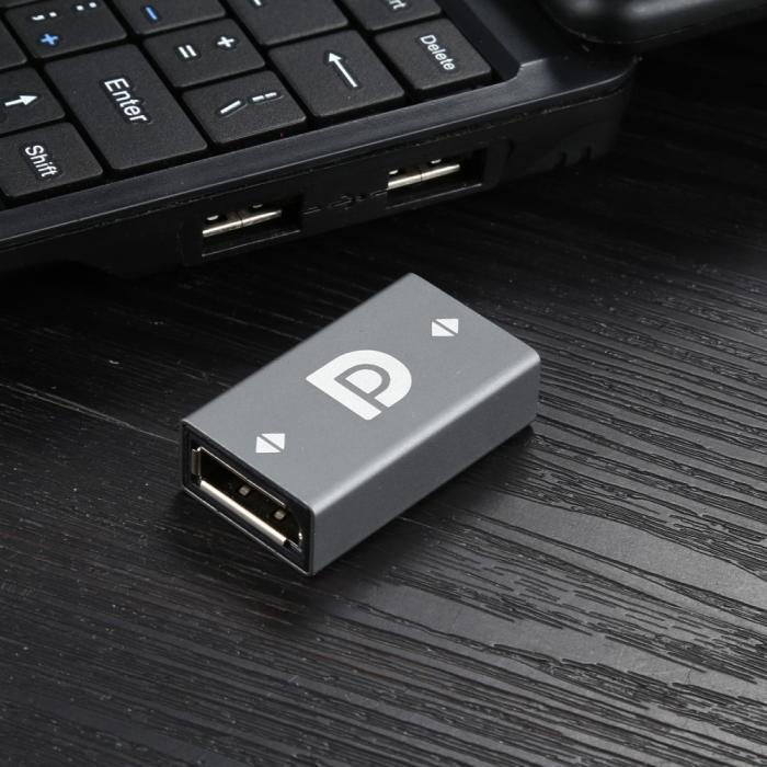 Bild 5, DisplayPort Hona till DisplayPort Hona Förlängning Adapter Grå