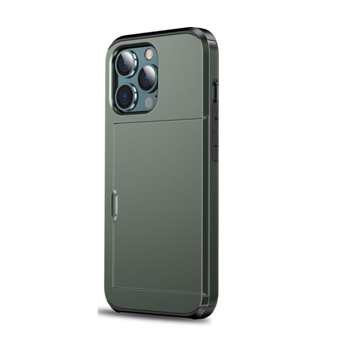 Bild 2, iPhone 14 Pro Max Skal Med Kortfack Mörk Grön