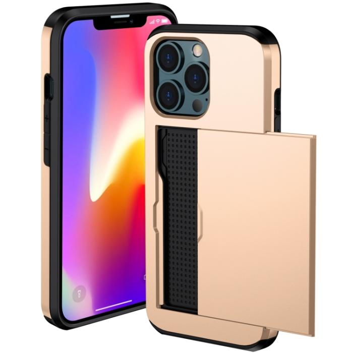 Bild 2, iPhone 14 Pro Max Skal Med Kortfack Guld
