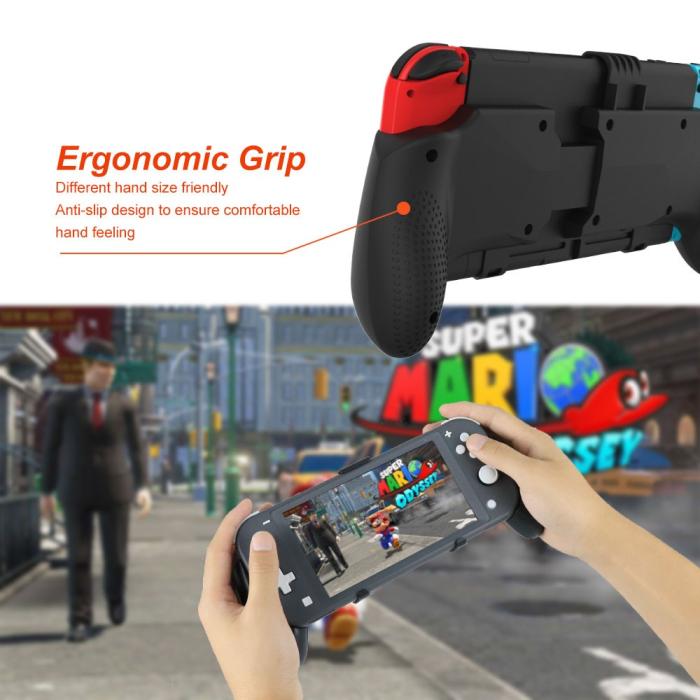 Bild 2, JYS Nintendo Switch/Switch Lite 2in1 Infällbar Skyddsfodral Med Fäste Svart