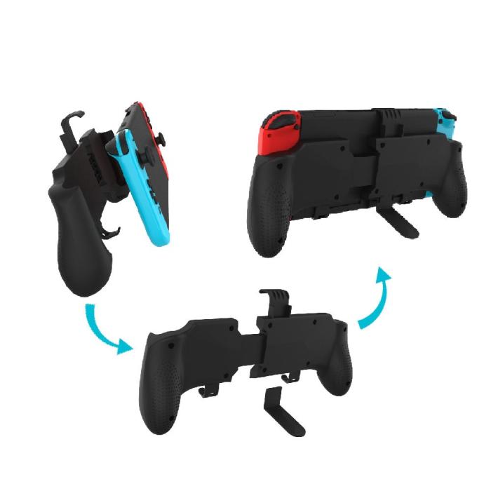Bild 3, JYS Nintendo Switch/Switch Lite 2in1 Infällbar Skyddsfodral Med Fäste Svart