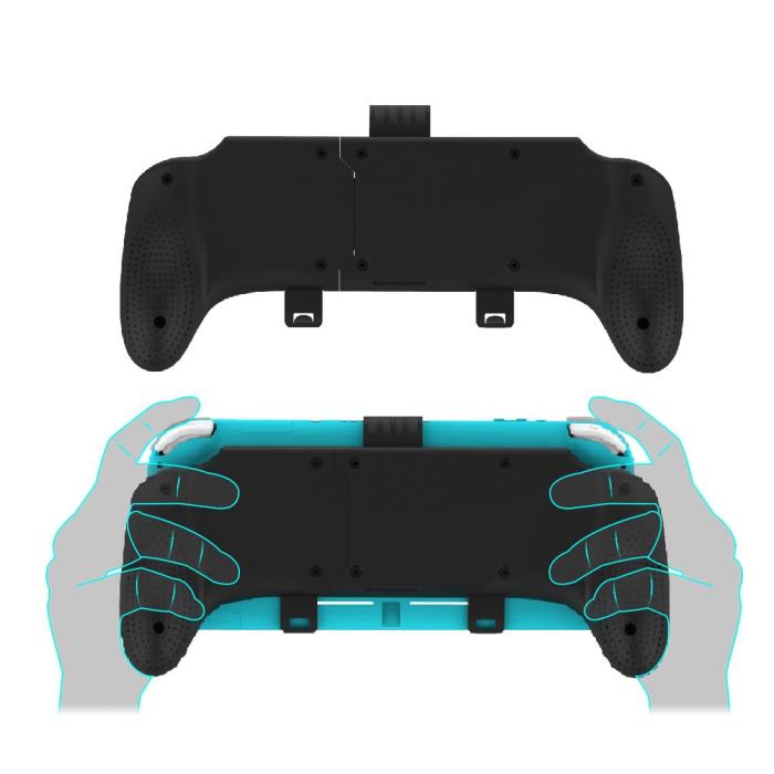 Bild 4, JYS Nintendo Switch/Switch Lite 2in1 Infällbar Skyddsfodral Med Fäste Svart