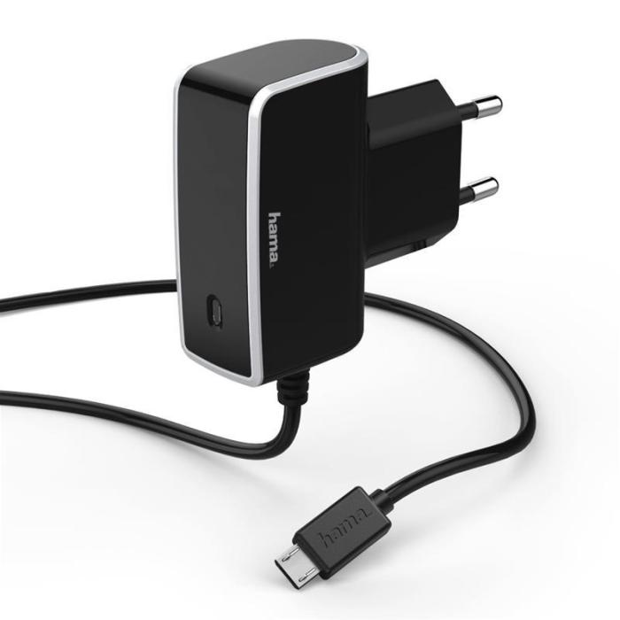 Bild 1, HAMA Micro-Usb laddare 140cm - Svart