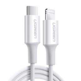 Ugreen 1m MFi 18W 3A Lightning - USB-C Kabel - Vit