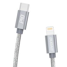 Dudao 1m 45W 5A PD Lightning - USB-C Flätad Nylon - Grå