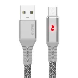 Dudao 1m 3A Micro USB Med LED Indikator - Grå