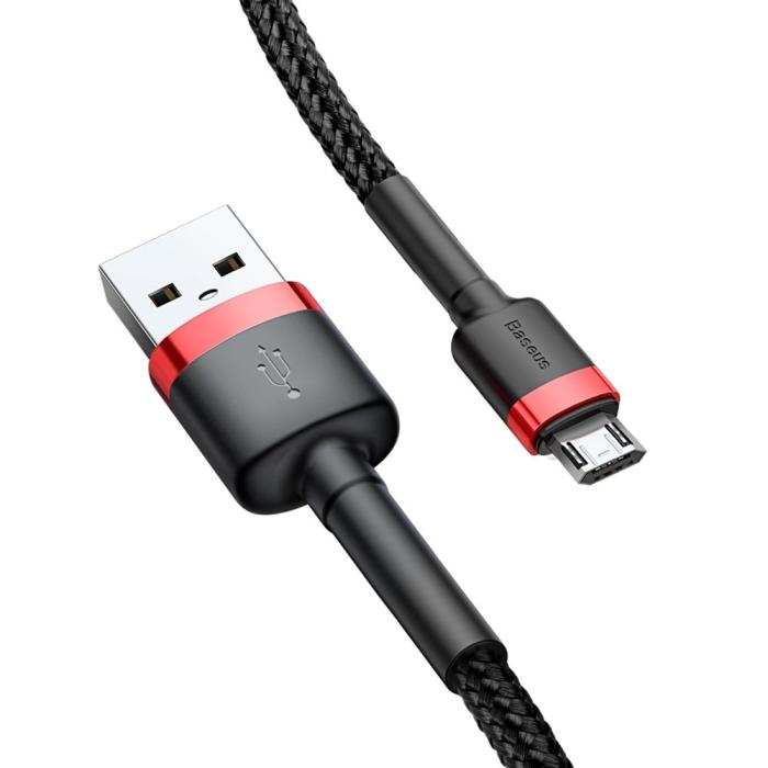 Bild 3, Baseus Cafule 2m Micro USB QC3.0 Laddningskabel - Svart/Röd