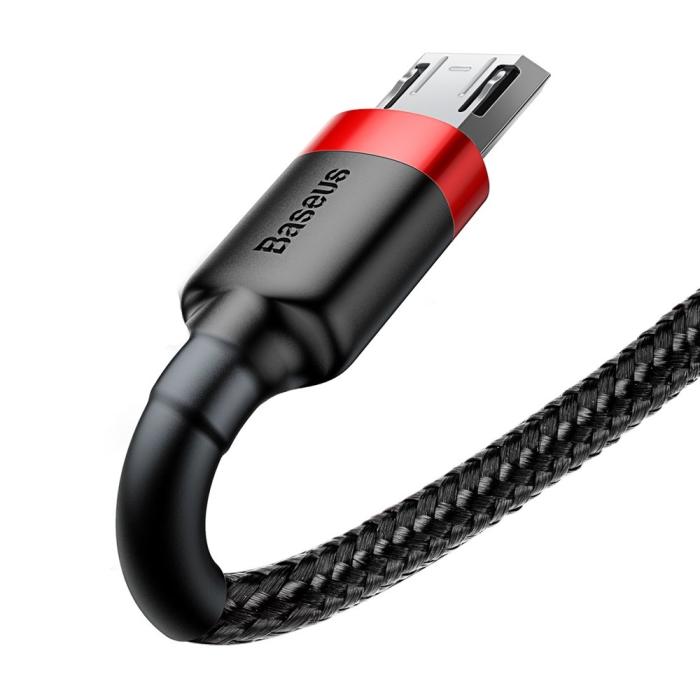 Bild 4, Baseus Cafule 2m Micro USB QC3.0 Laddningskabel - Svart/Röd