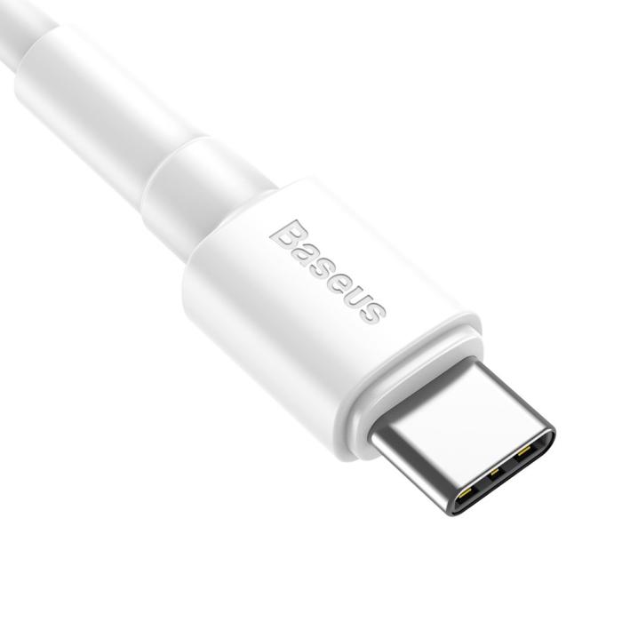 Bild 2, Baseus 1m USB-C 3A Laddningskabel - Vit