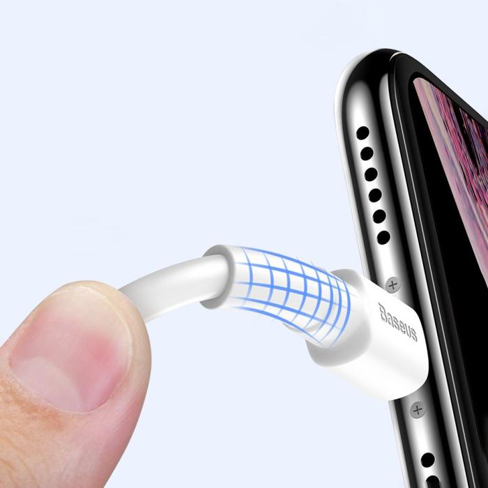 Bild 4, Baseus 1m 2.4A Micro USB Laddningskabel - Vit
