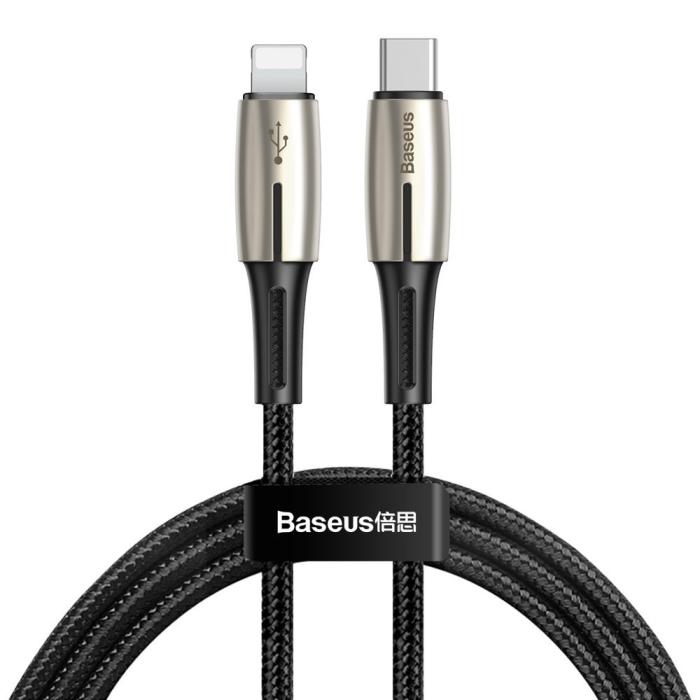 Bild 1, Baseus 18W 1.3m USB-C - Lightning PD Kabel - Svart