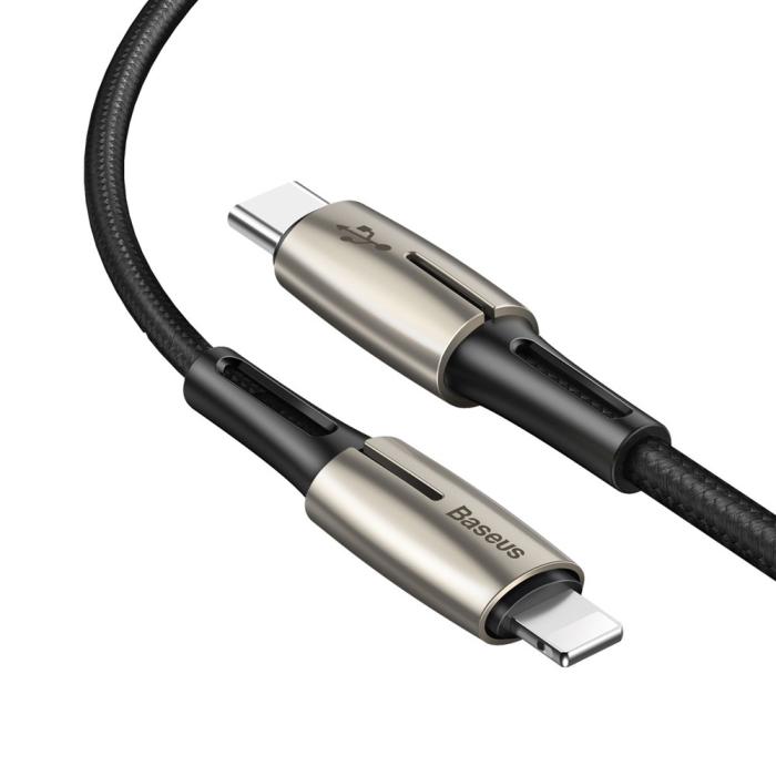 Bild 2, Baseus 18W 1.3m USB-C - Lightning PD Kabel - Svart