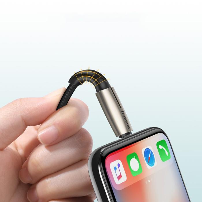 Bild 4, Baseus 18W 1.3m USB-C - Lightning PD Kabel - Svart