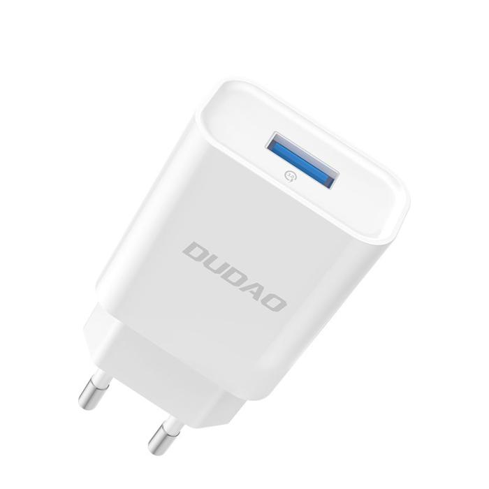 Bild 1, Dudao 2.4A QC3.0 USB-A Väggadapter - Vit