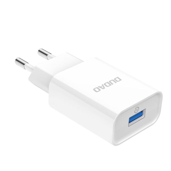 Bild 2, Dudao 2.4A QC3.0 USB-A Väggadapter - Vit