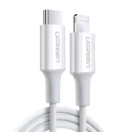 Ugreen 1m MFi 18W 3A Lightning - USB-C Kabel - Vit