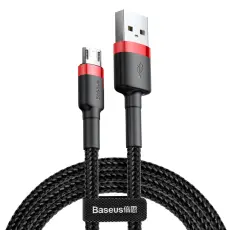 Baseus Cafule 2m Micro USB QC3.0 Laddningskabel - Svart/R&ouml;d