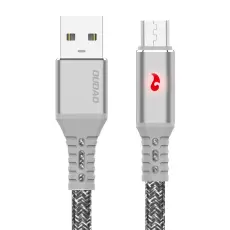 Dudao 1m 3A Micro USB Med LED Indikator - Grå