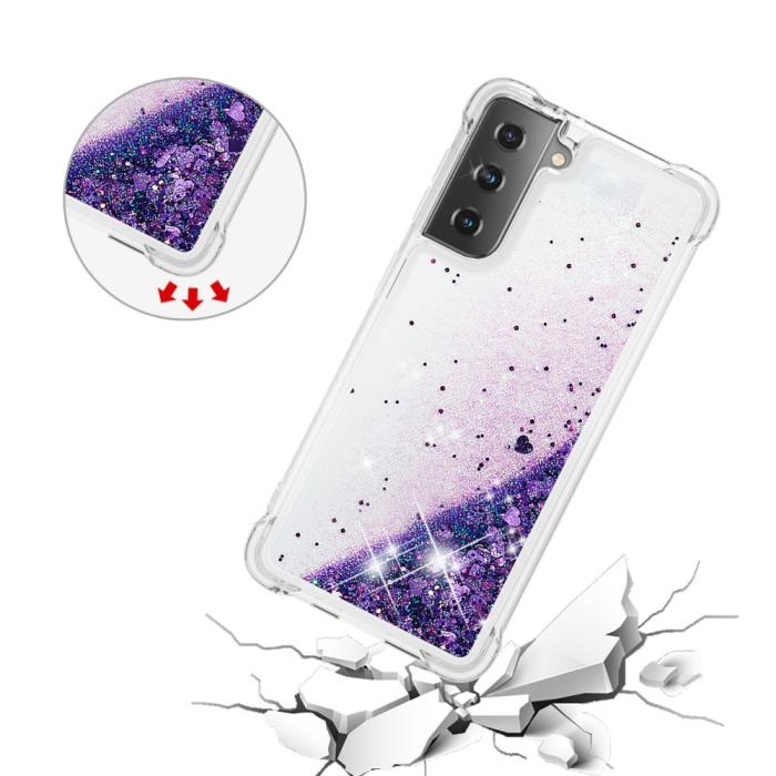Bild 5, Samsung Galaxy S21 - Shockproof Quicksand Skal - Lila