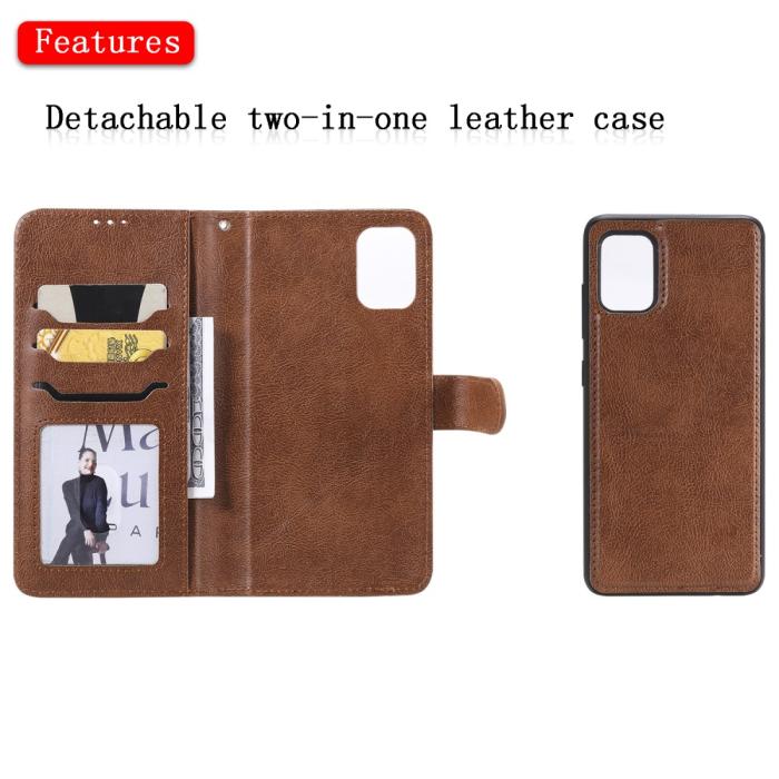 Bild 4, Samsung Galaxy A51 - 2in1 Magnet Skal / Plånboksfodral - Brun