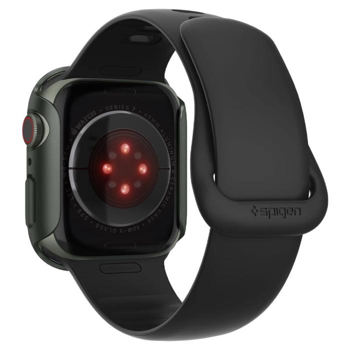 Bild 5, Spigen Apple Watch 7/8 45 mm Skal Thin Fit Militär Grön