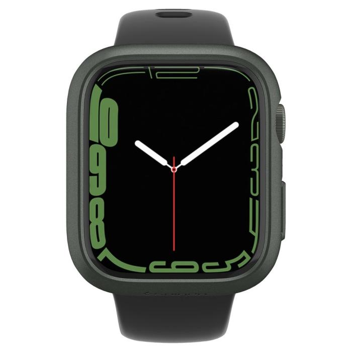Bild 6, Spigen Apple Watch 7/8 45 mm Skal Thin Fit Militär Grön