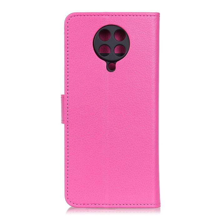 Bild 2, Xiaomi Poco F2 Pro - Litchi Plånboksfodral - Rosa