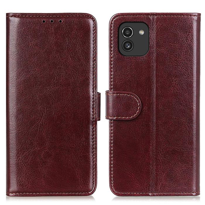 Bild 1, Samsung Galaxy A03 Fodral Crazy Horse Brun