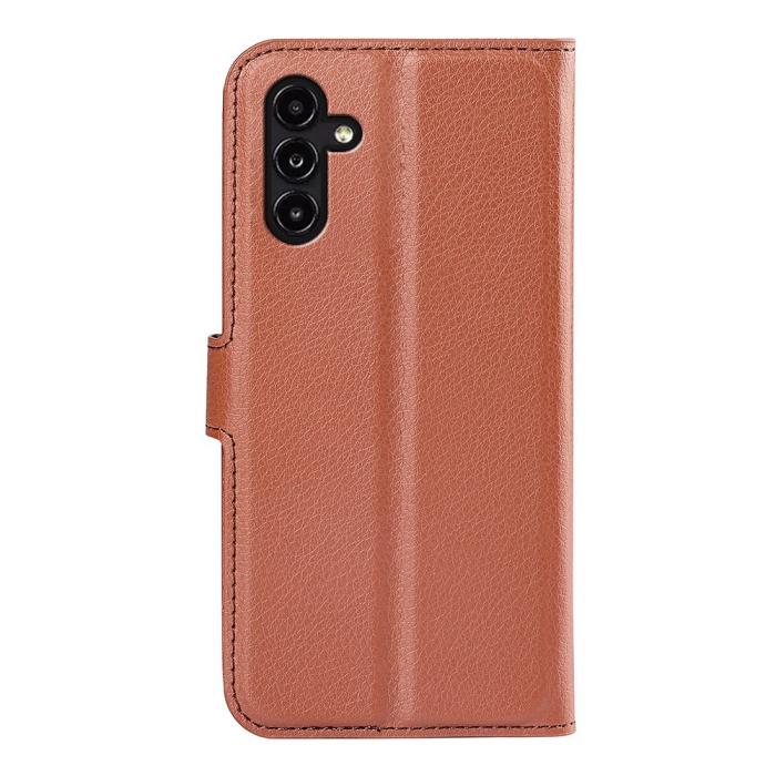 Bild 6, Samsung Galaxy A14 4G/5G Fodral Litchi Läder Brun