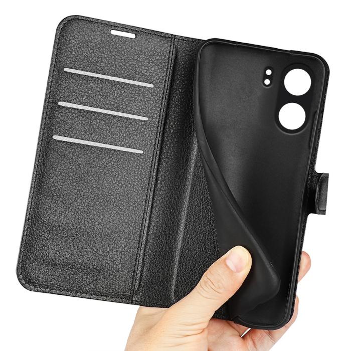 Bild 5, Xiaomi Redmi 13C 4G Fodral Litchi Läder Svart
