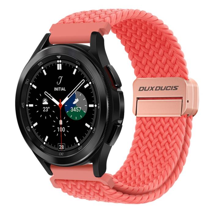Bild 2, DUX DUCIS Klockarmband 22 mm Flätat Nylon Justerbart Rosa