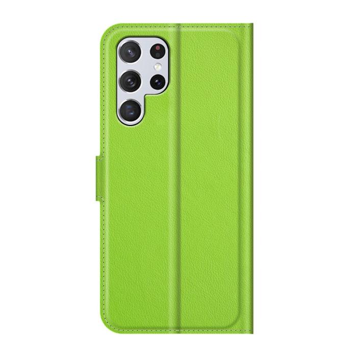Bild 3, Samsung Galaxy S22 Ultra Fodral Litchi Läder Grön