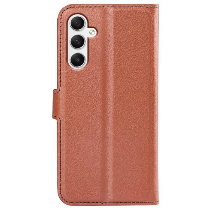 Bild 6, Samsung Galaxy A35 5G Fodral Läder Litchi Brun