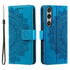 Sony Xperia 1 VII Fodral Mandala L&auml;der Bl&aring;