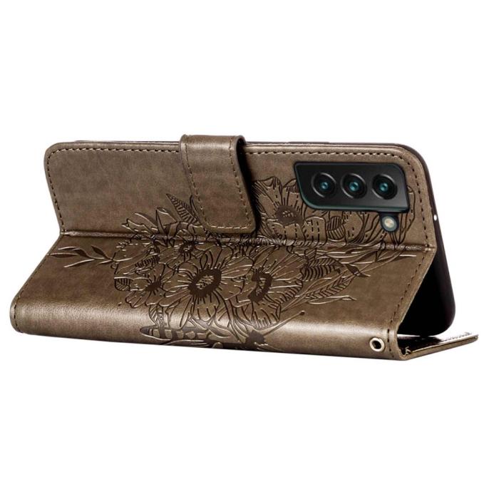 Bild 4, Samsung Galaxy S23 Plus Fodral Fjäril Grå