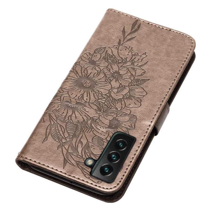 Bild 5, Samsung Galaxy S23 Plus Fodral Fjäril Grå