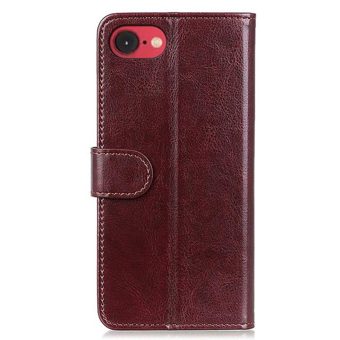 Bild 6, iPhone 17e / 16e Fodral Crazy Horse Läder Brun