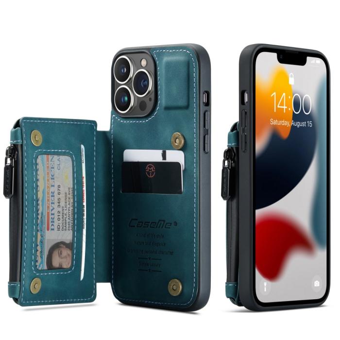 Bild 1, CASEME iPhone 13 Pro Max Skal Med Magnetisk Plånbok Blå